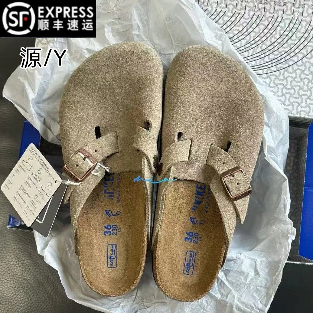 Genuine Leather Birkenth Shoes Men’s and Women’s Cork Cowhide Fishing Birkenth Half Wear Summer Outwear Sandals Platform Shoes