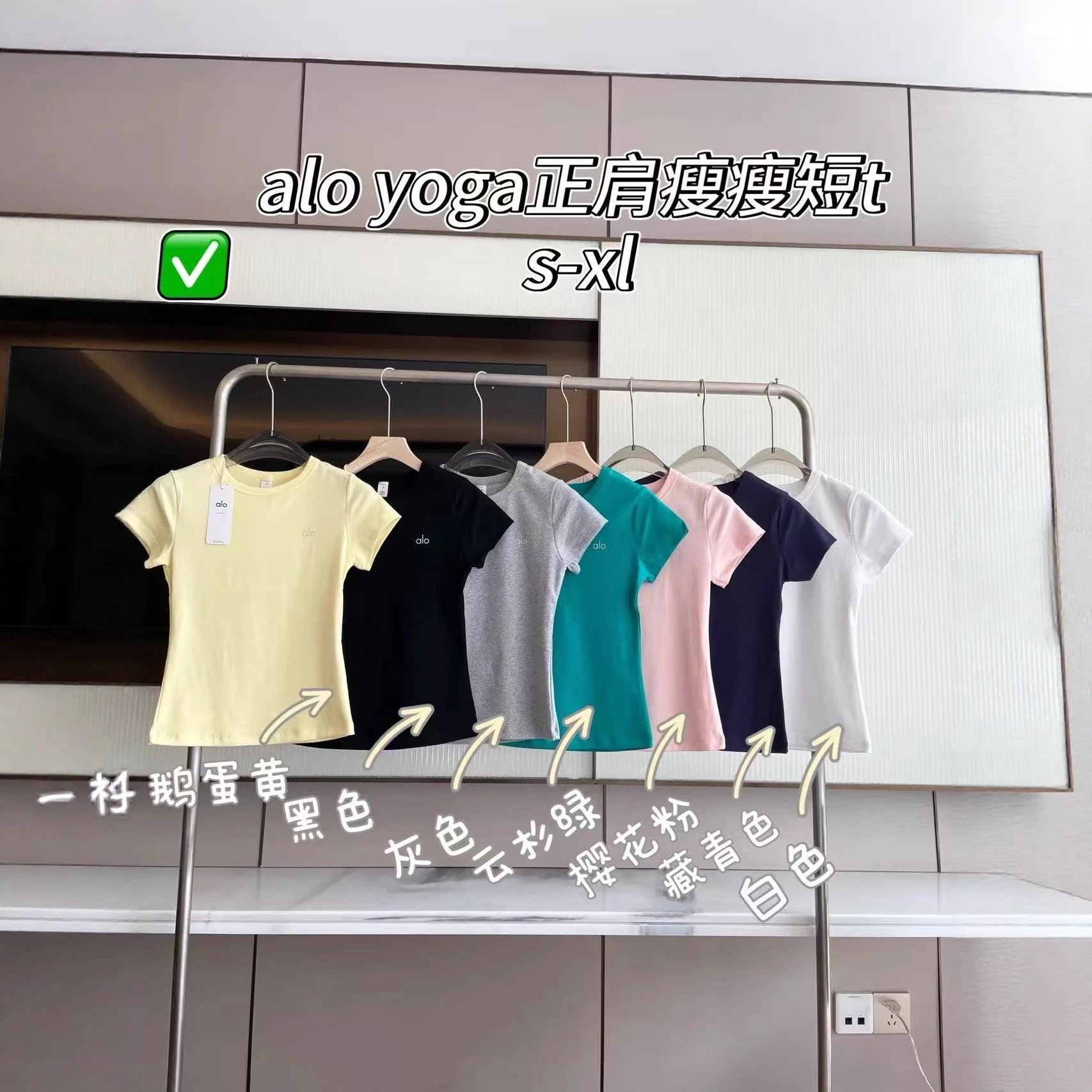 a1o 7 color 26 spring and summer new European and American solid color women’s short sleeve t-shirt temperament slim fit sports T