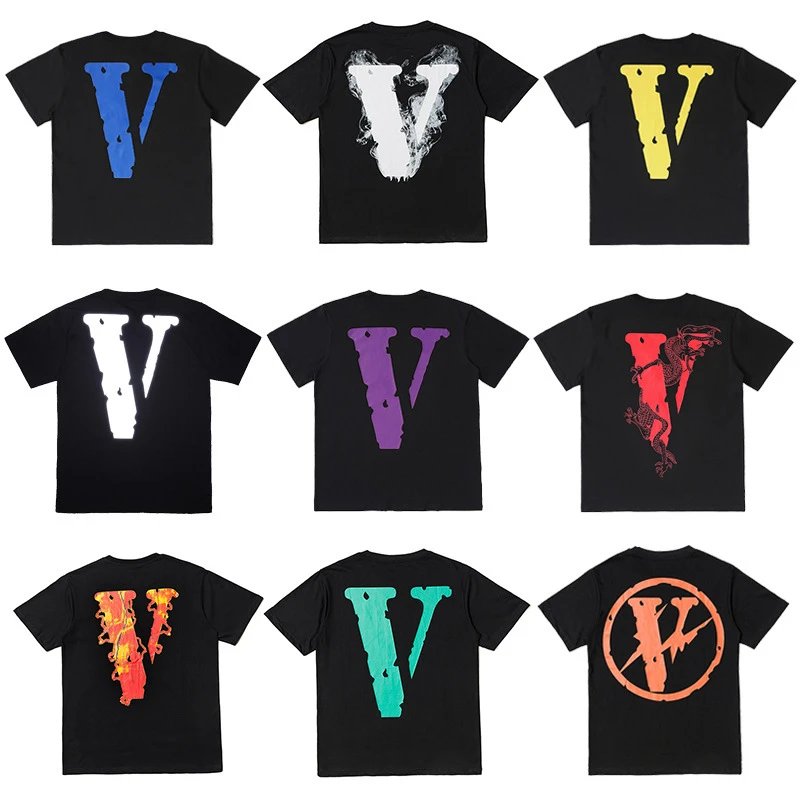 VLONE SALUTE SHORT SLEEVE BIG V CHINESE DRAGON LIMITED FUJIWARA HAOGUAN, SHIWANG ICHIBO, SAME STYLE, LOOSE LOOSE FOR MEN