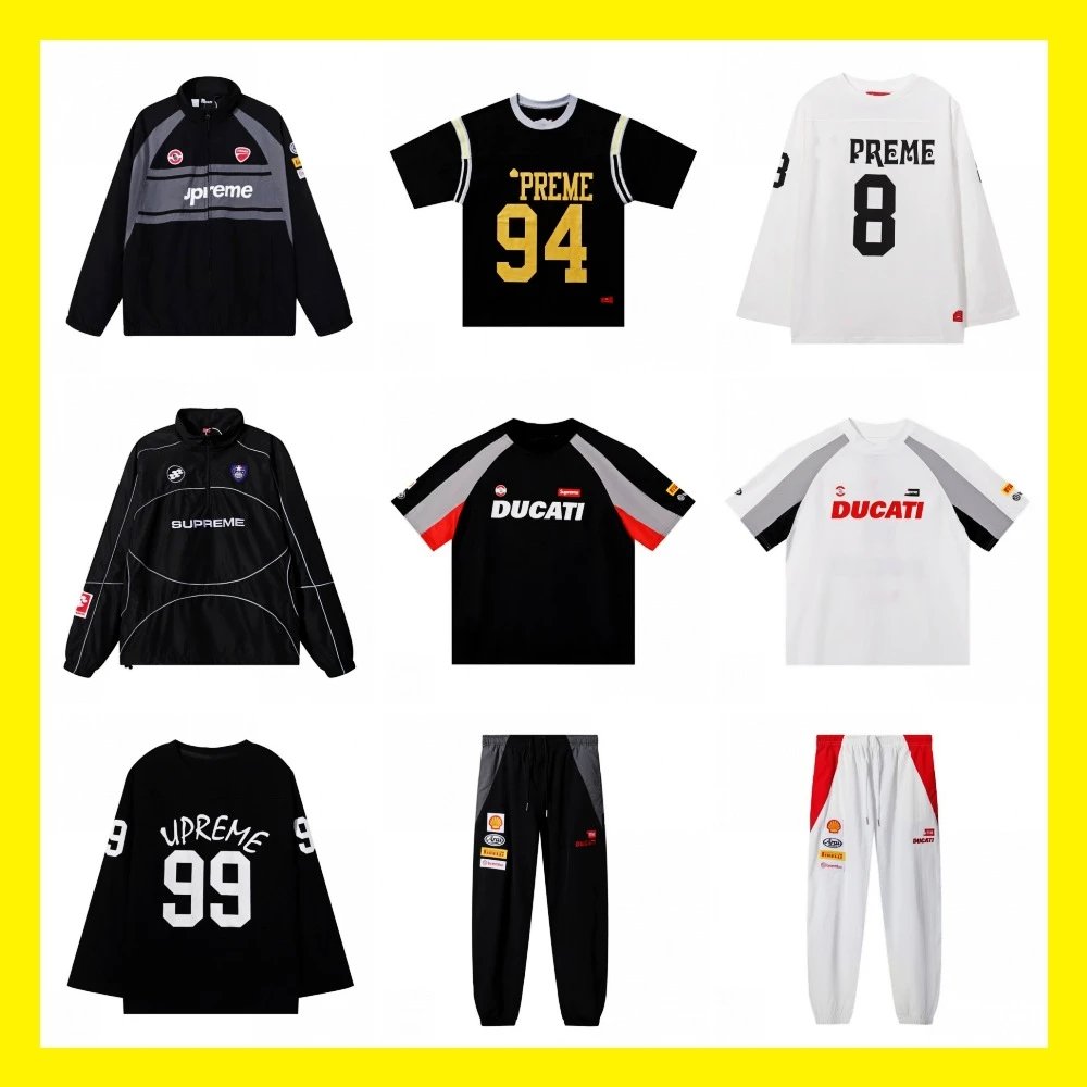 Ducati jacket Soccer Jersey Ducati co-branded printed soccer jersey loose fit sports short sleeve t-shirt