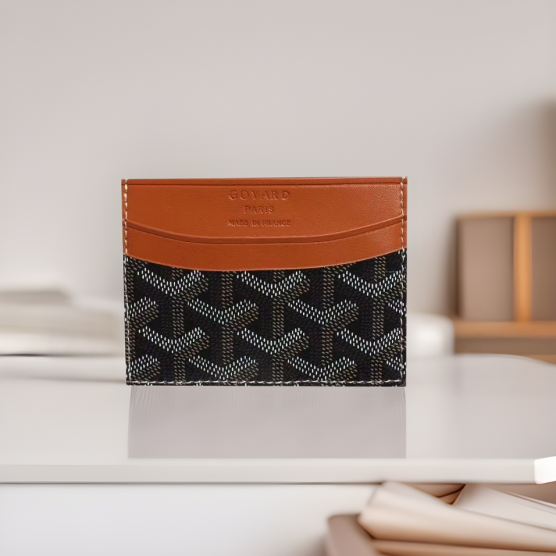 2025 new dog tooth Goyard card bag for men and women exquisite fashion coin card holder with two layers of cowhide