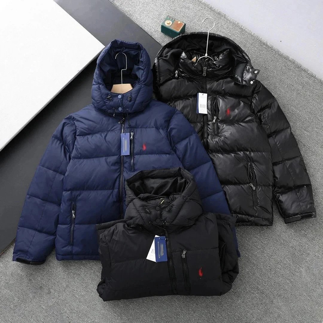 hooded detachable windproof and water-repellent warm down jacket