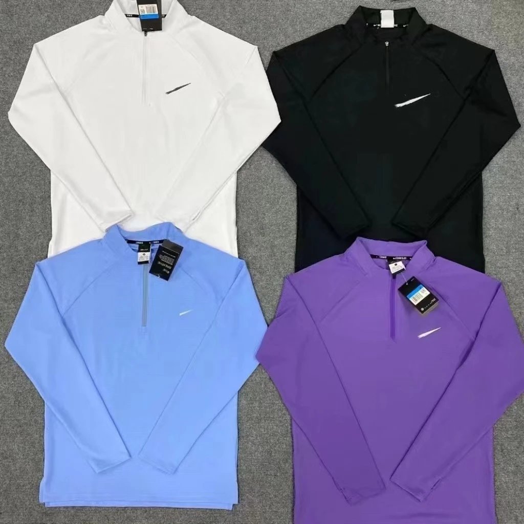 New sports student training half zipper spring and autumn training clothes long sleeve sports training running top breathable reflective