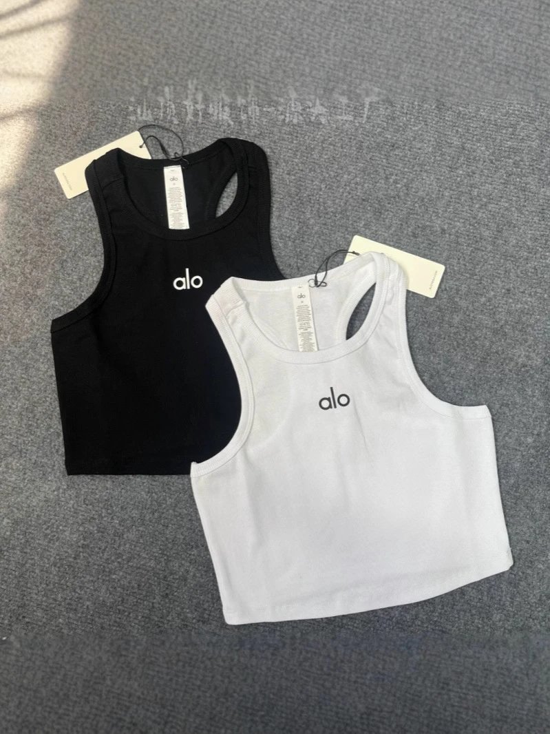 Alo versatile European and American hot girl sports yoga vest dopamine sports fitness open waist knitted suspenders underwear for women