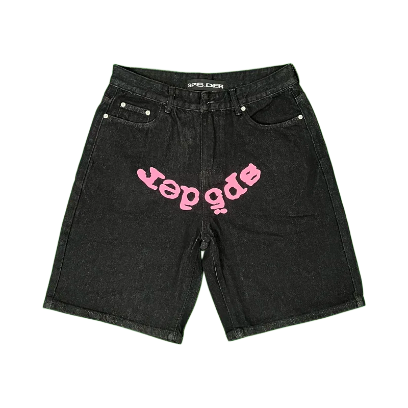 [DX15] Retro five-point pants spider denim fashion shorts Jeans