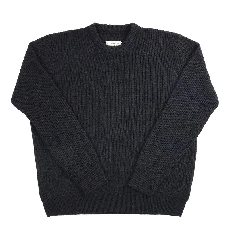 Fashion autumn and winter casual cardigan sweater style gray black round neck loose pullover sweater original for men and women