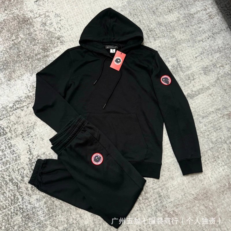 Cross-border classic Goose Family men’s and women’s same style 370g hooded long-sleeved casual sports sweater suit is handsome