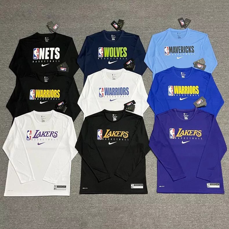 Sports quick-drying long-sleeved bottoms, Lakers Nets Warriors Clippers basketball training clothes quick-drying long-sleeve t-shirt sports