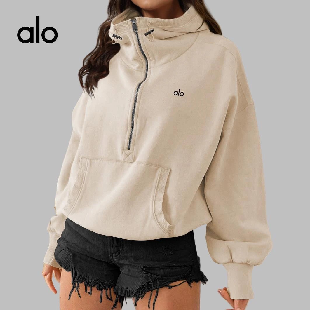 [DX82-2] hooded outdoor sports zipper shirt drawstring long sleeve top jacket women’s yoga clothes