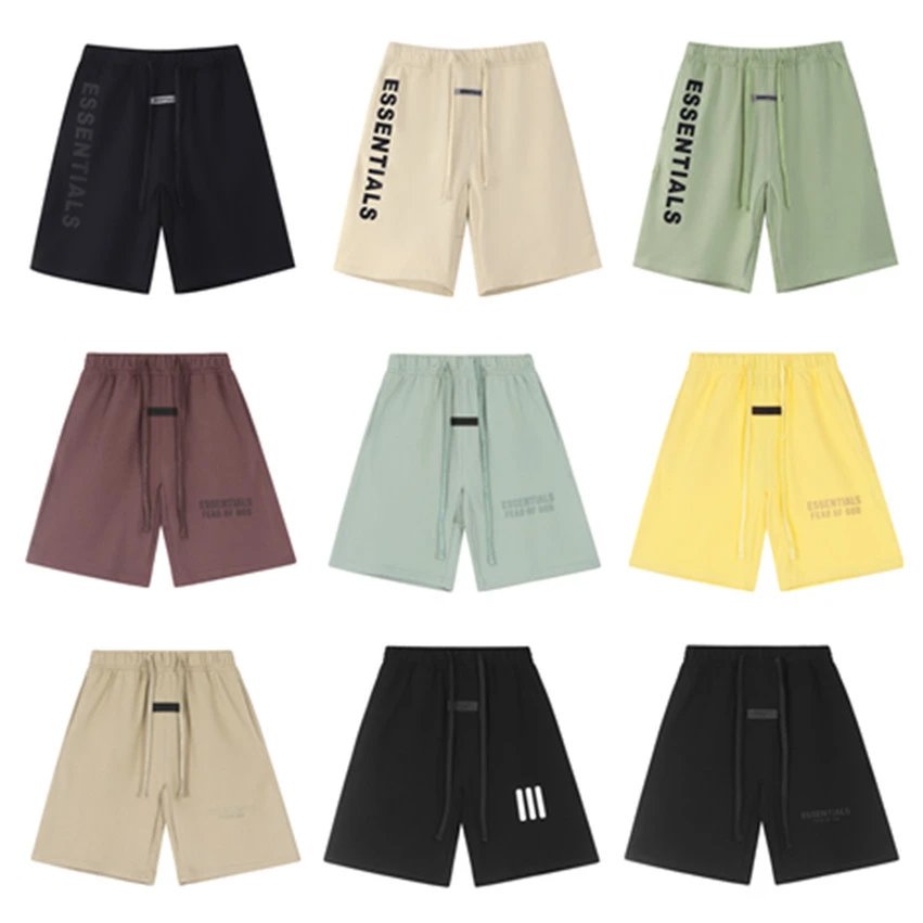 [DX14] High Street Loose Flocked Letter Silicone Print Drawstring Casual Shorts Midi Pants for Men and Women