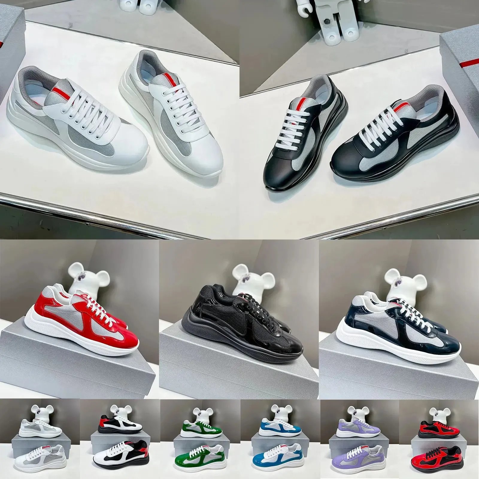 In stock Americas cup p home round toe all-match running shoes foreign trade shoes leather flat bottom high quality patent leather shoes
