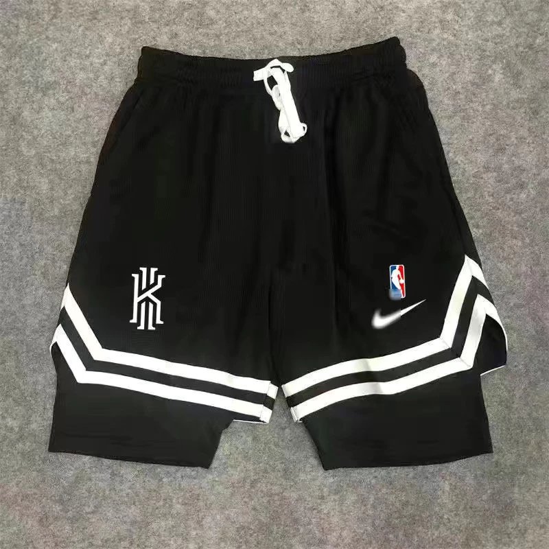 American double layer basketball shorts, men’s knee-length sports pants, fake two-piece running fitness three-quarter pants with summer lining