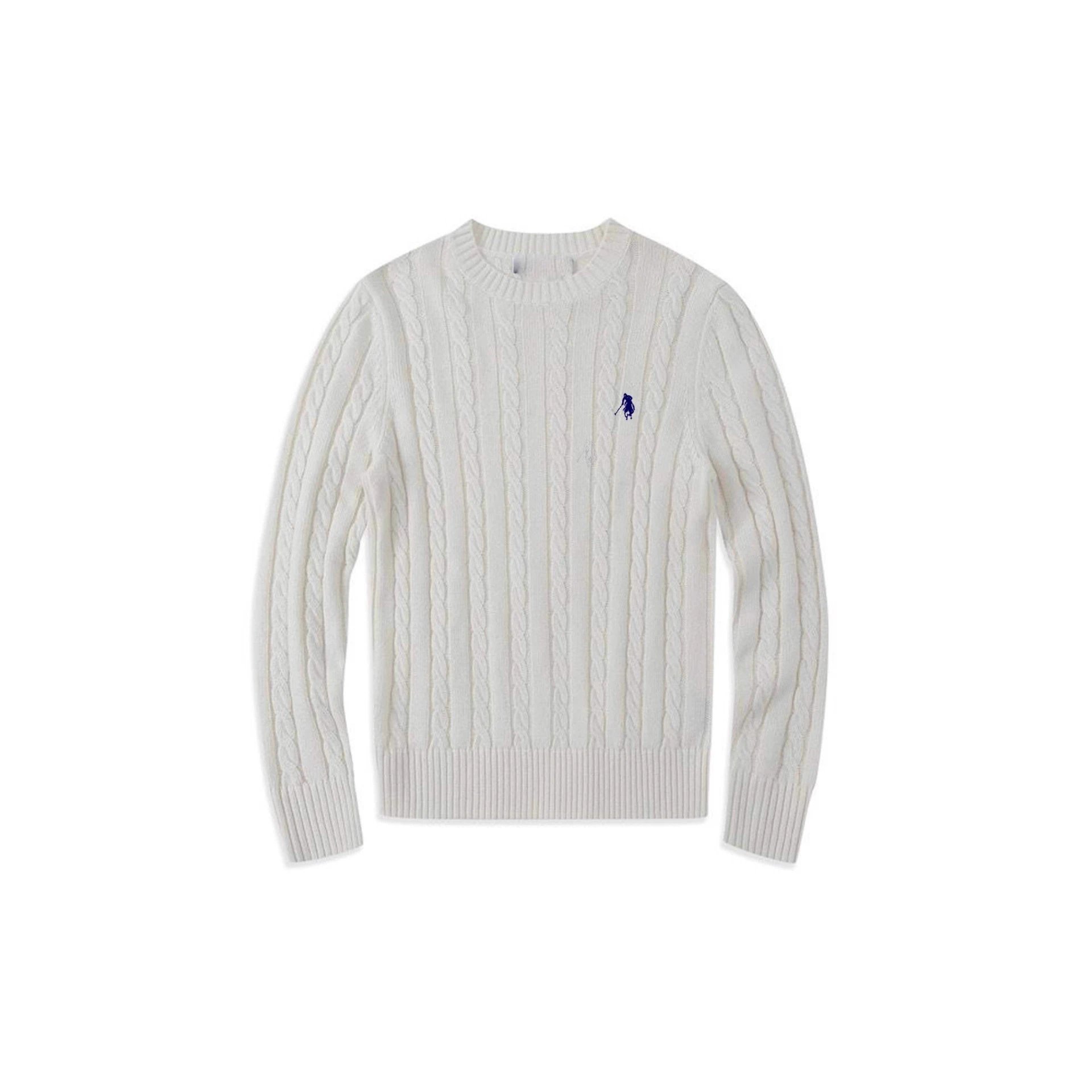 Autumn and winter round neck twist sweater men’s business casual wool blend pony couple sweater