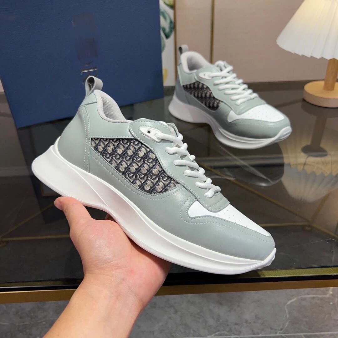 European station B22 trendy letter home low-top casual men’s shoes old flower embroidery thick bottom lace-up fashion sneakers