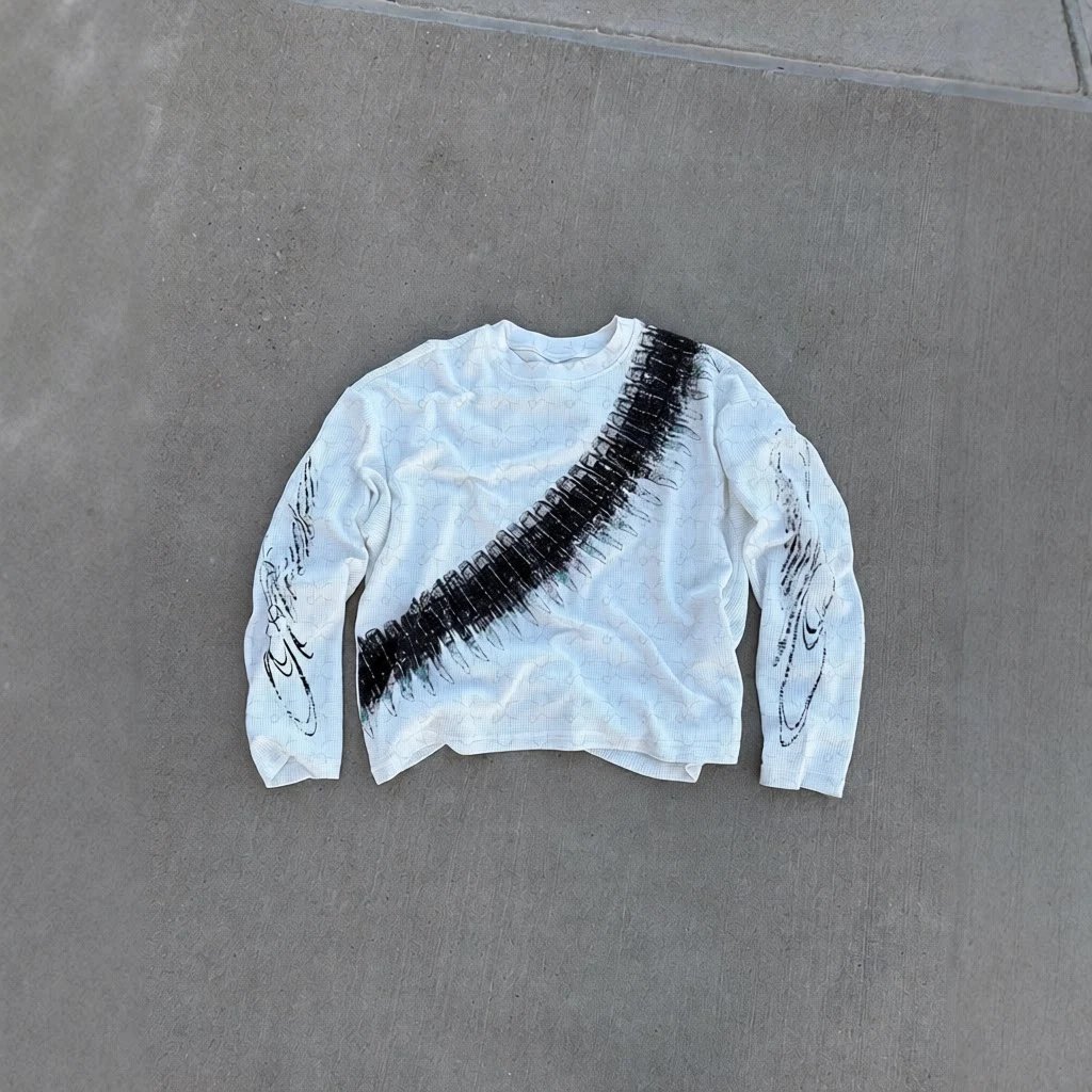 European and American Ins personality dark print round neck sweater long sleeve pullover t-shirt retro jacket street trend