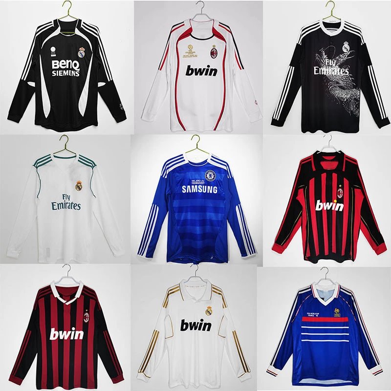 [DX1] Retro long-sleeved classic soccer jersey (no return or exchange if the print size is customized)