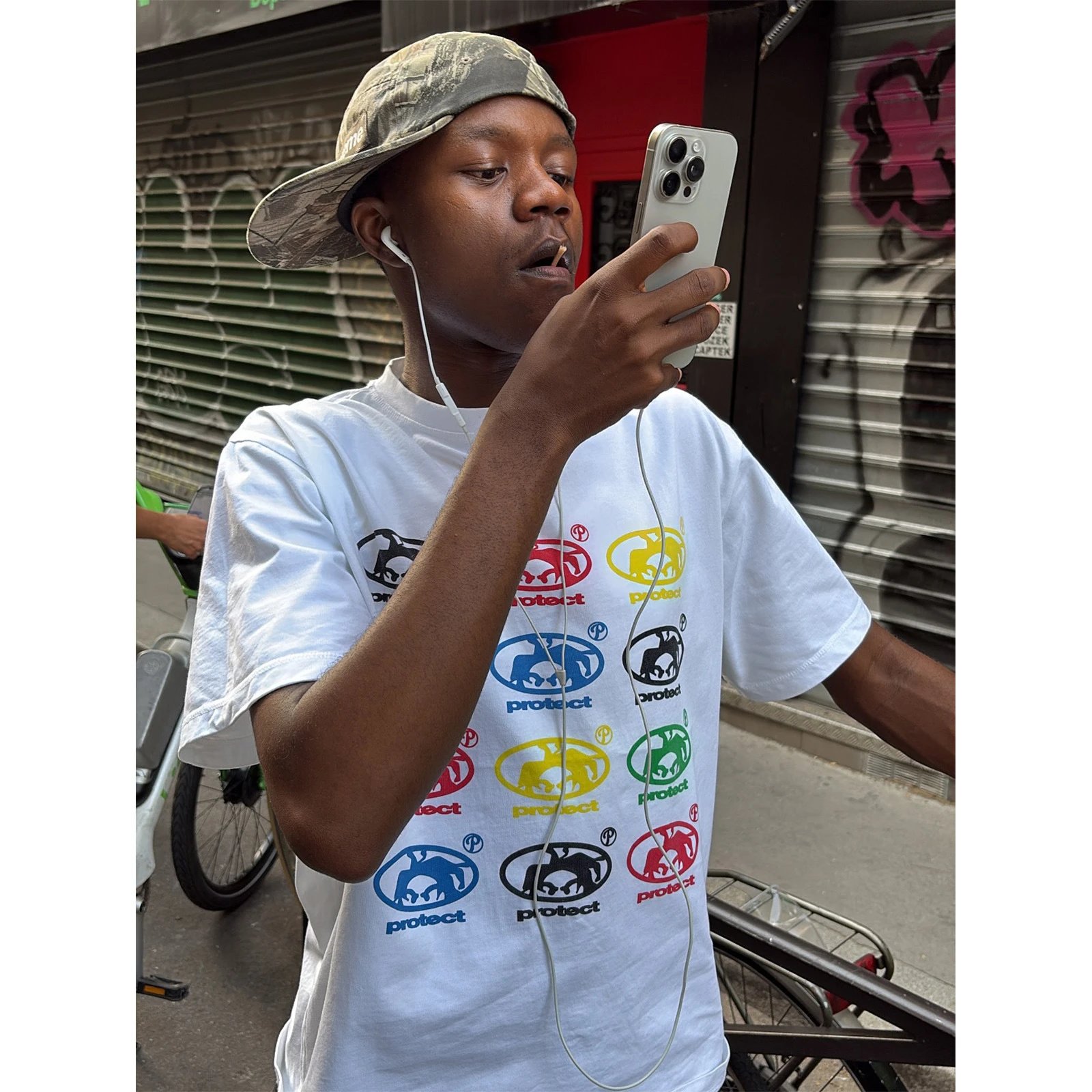 Protect high quality cross-border trade style American street hip hop trendy brand print cotton short sleeve t-shirt for men and women