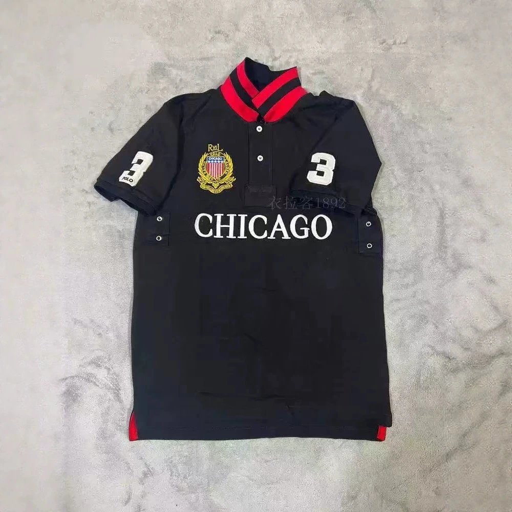 Summer Men’s Cross-border Polo Shirt Lapel Embroidered Malaysian Urban Style Casual Plus Size Top T-shirt Polo Short Sleeve