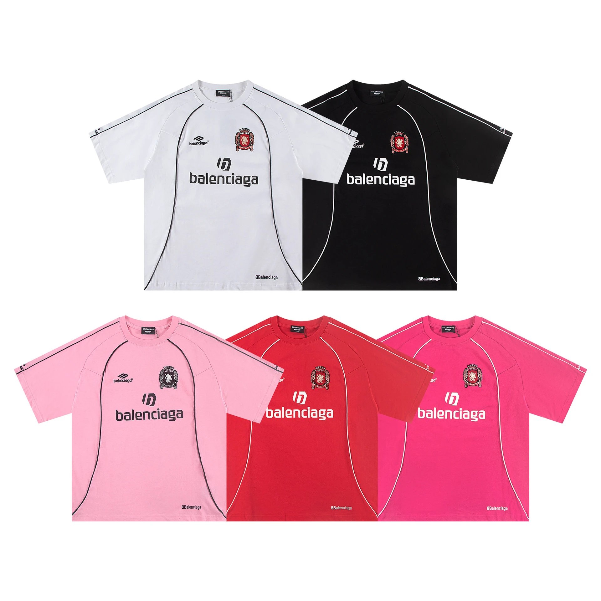 Paris B Family 2026 Spring and Summer Hot 10 Jersey Print Embroidered Round Neck Short Sleeve T Shirts for Men and Women