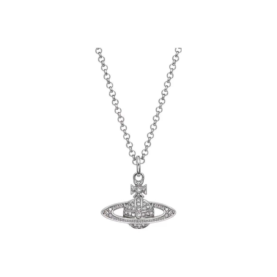 High version of the Western Empress Dowager, diamond-studded flat Saturn necklace, female, Vivienne, classic planet, Saturn chain, clavicle chain