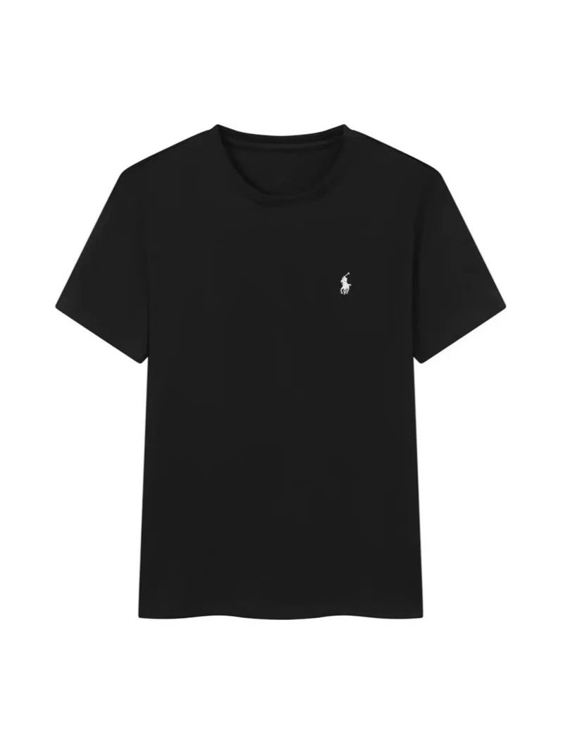Cross-border trade summer round neck pony embroidery t-shirt for men and women cotton short sleeve loose casual all-match r top