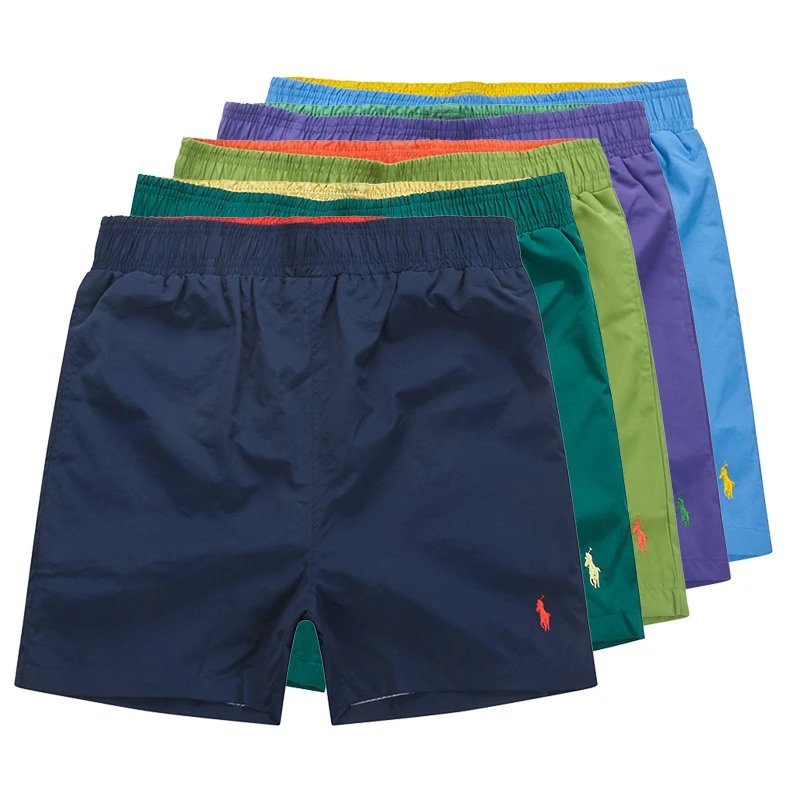 Summer Polo Casual Straight Beach Shorts Men’s Solid Color Plus Size 3 Minute Morning Running Sports Loose Quick Dry Vacation