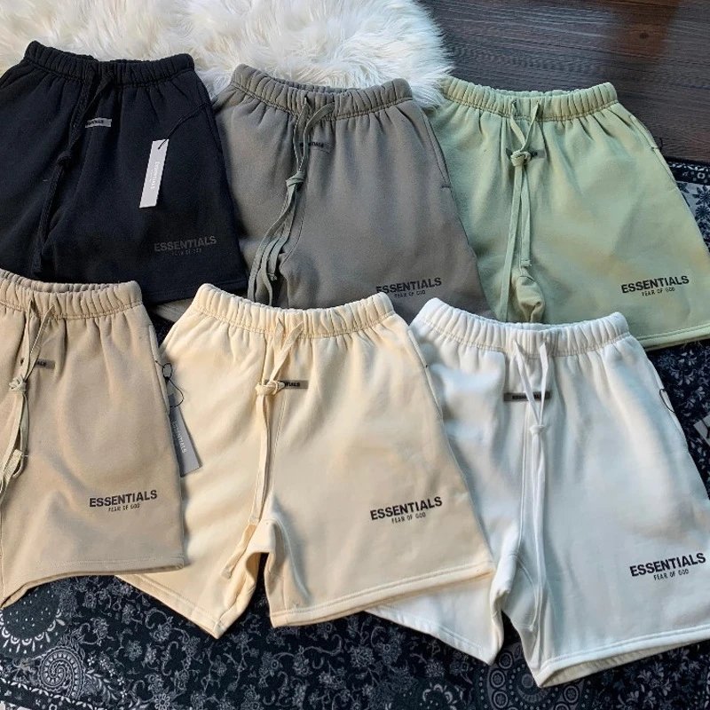 NEW FOG DOUBLE LINE ESSENTIALS REFLECTIVE SHORTS MEN’S SEASON FIVE POINT PANTS HIGH STREET LOOSE FOR MEN AND WOMEN