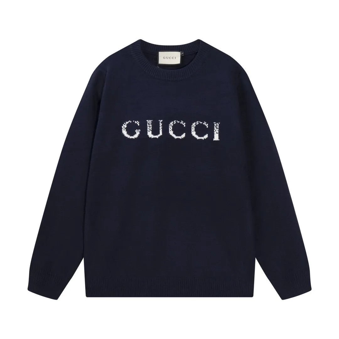 2025 autumn and winter new trendy brand letter full body logo round neck knitted sweater men’s and women’s loose casual top