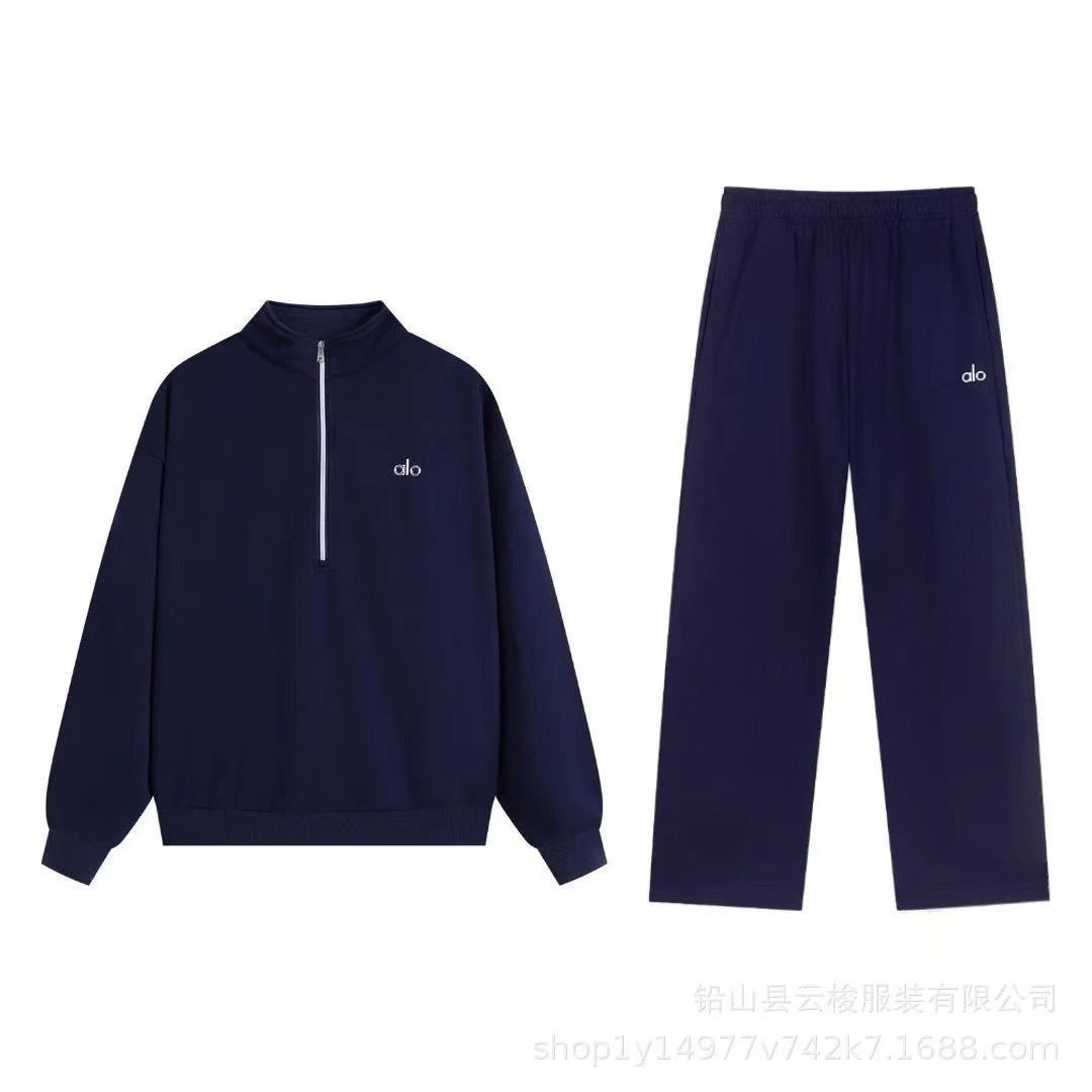 2025 Overseas Aloha High Quality A10 Suit Half Zipper Straight Pants Sports and Leisure Sweatshirt Set