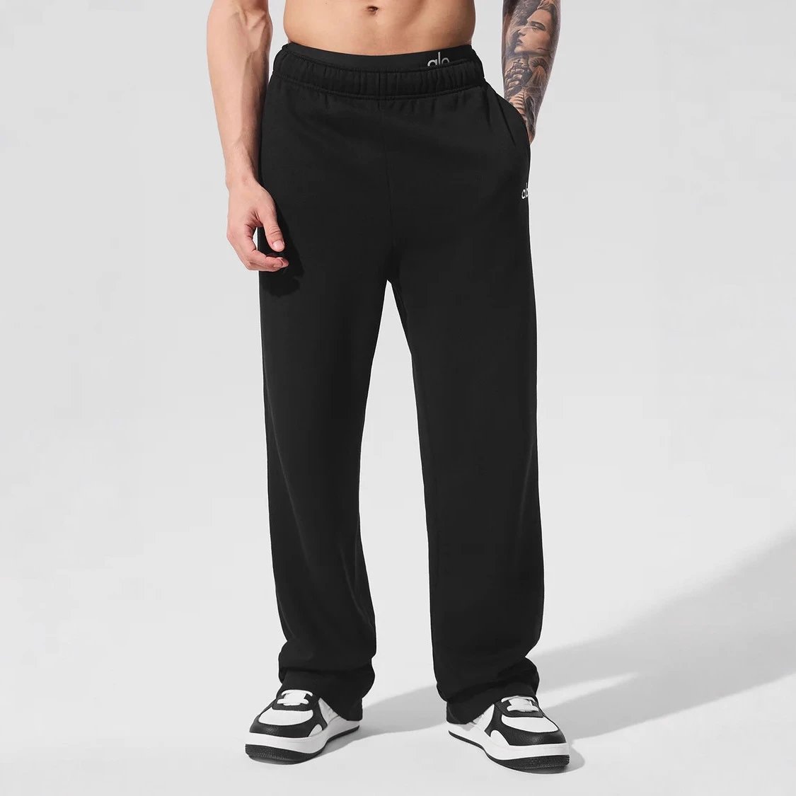 aL yoga 3D standard sweatpants plus velvet loose casual sweatpants windproof and warm straight pants