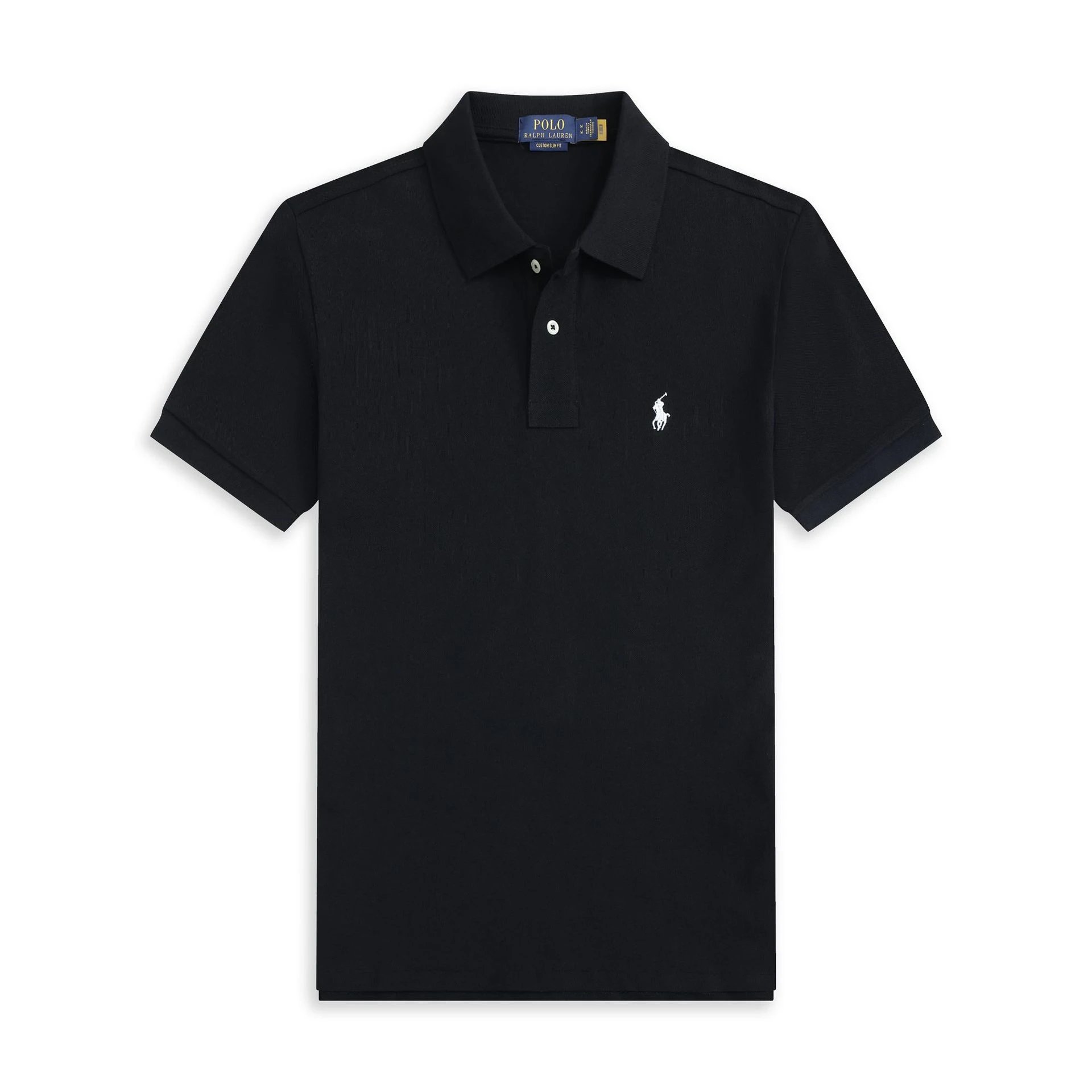 [DX19] Summer Men’s Lapel Large Size Loose Solid Color Cotton Embroidered Short Sleeve T-shirt