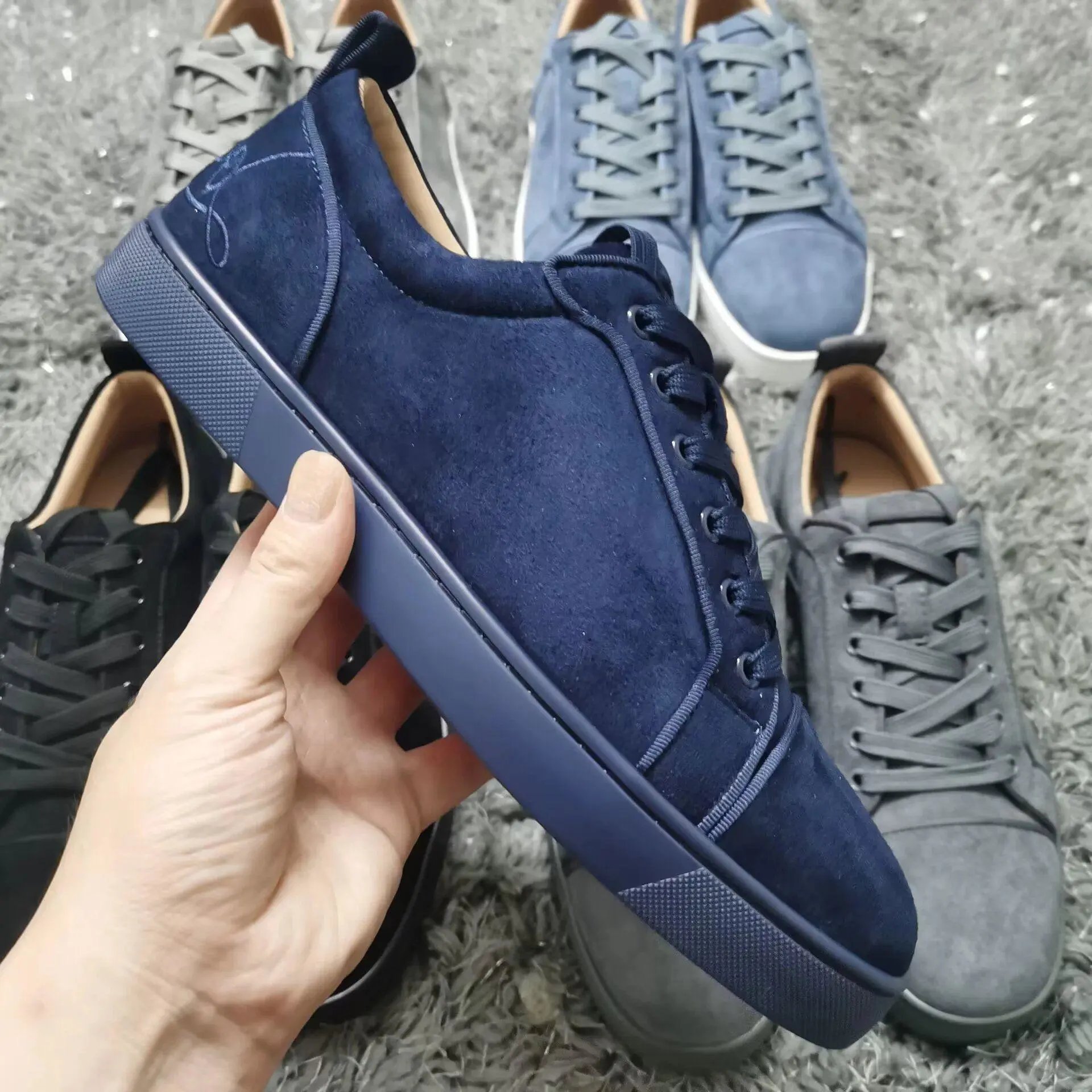 LTTL electric embroidery men’s shoes black embroidery low-top willow nail men’s shoes flat casual shoes crescent shoes