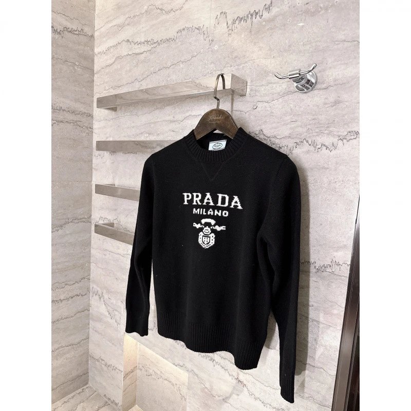 Pfamily 25 autumn and winter new women’s classic letter logo jacquard casual loose and versatile wool sweater