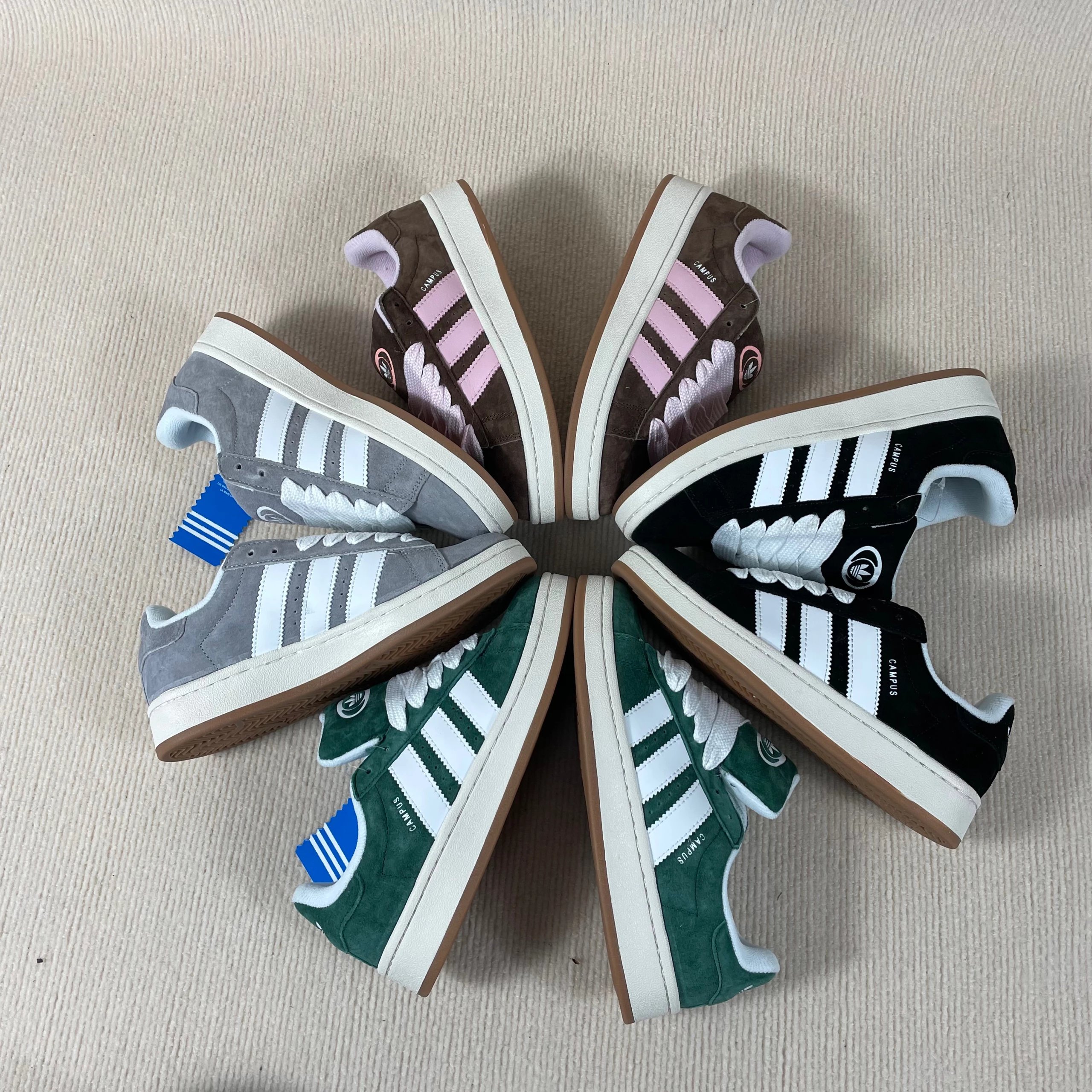 AD originals Campus00s suede low-top sneakers brown pink black white green white gray ^_^