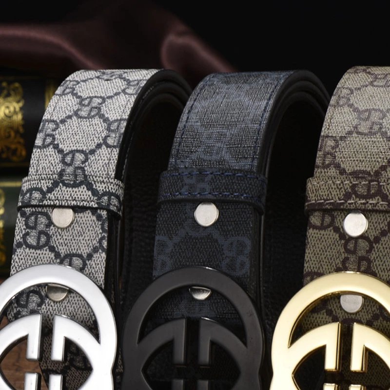 Leather belt men’s double G smooth