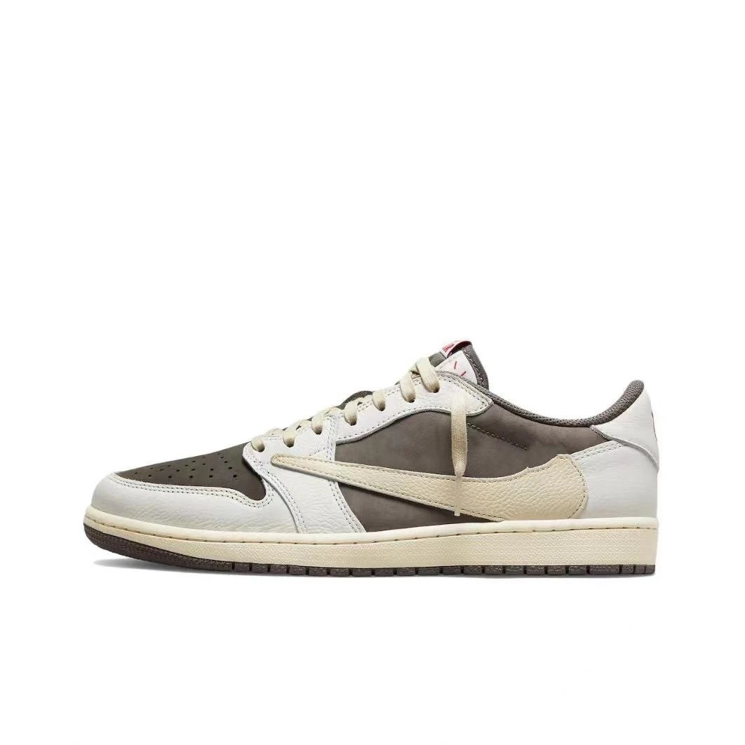 Putian shoes aj1 lightning barb mocha dark brown and black samurai Joe 1 cross-border low-top men’s and women’s school couple sneakers