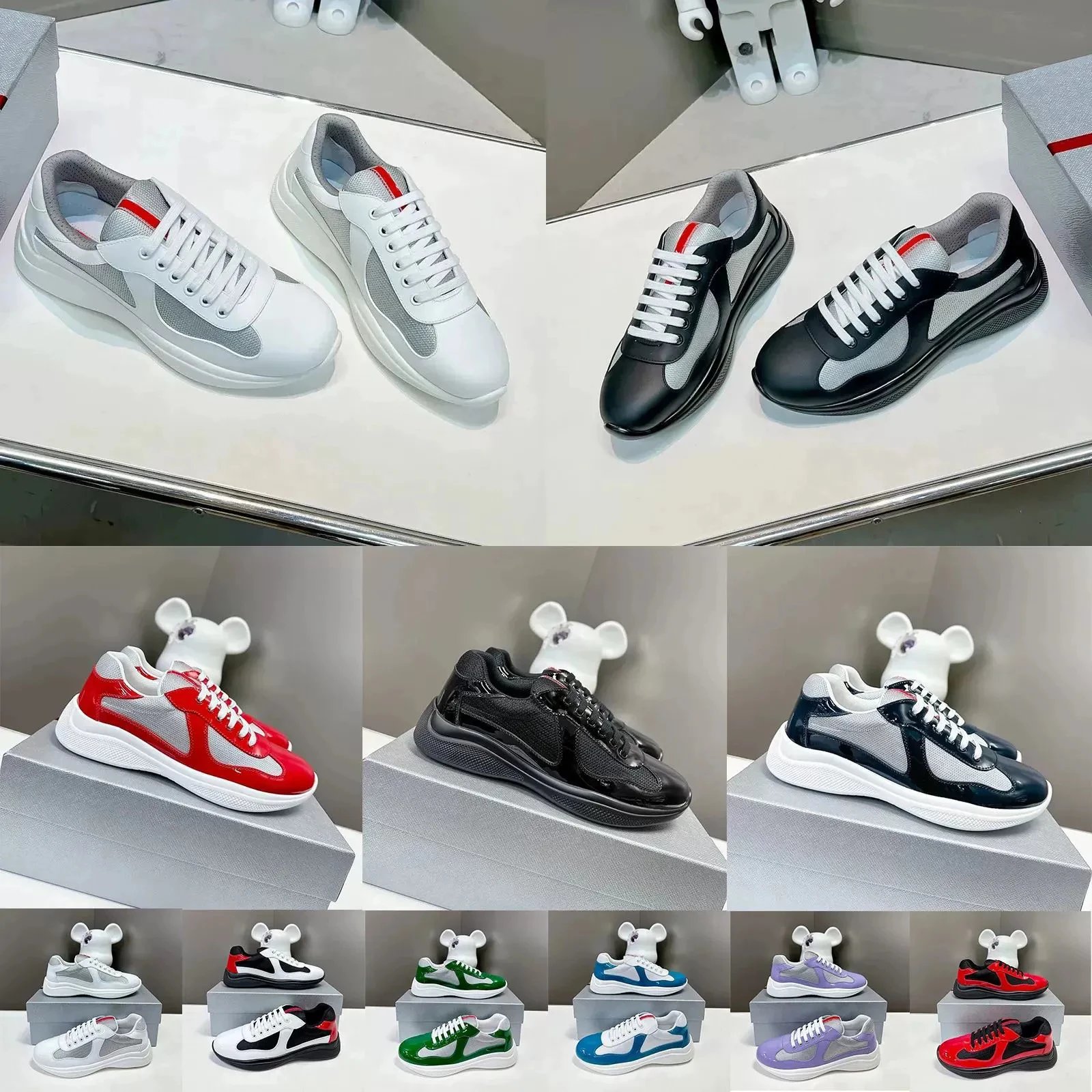 In stock Americas cup p home round toe all-match running shoes foreign trade shoes leather flat bottom high quality patent leather shoes