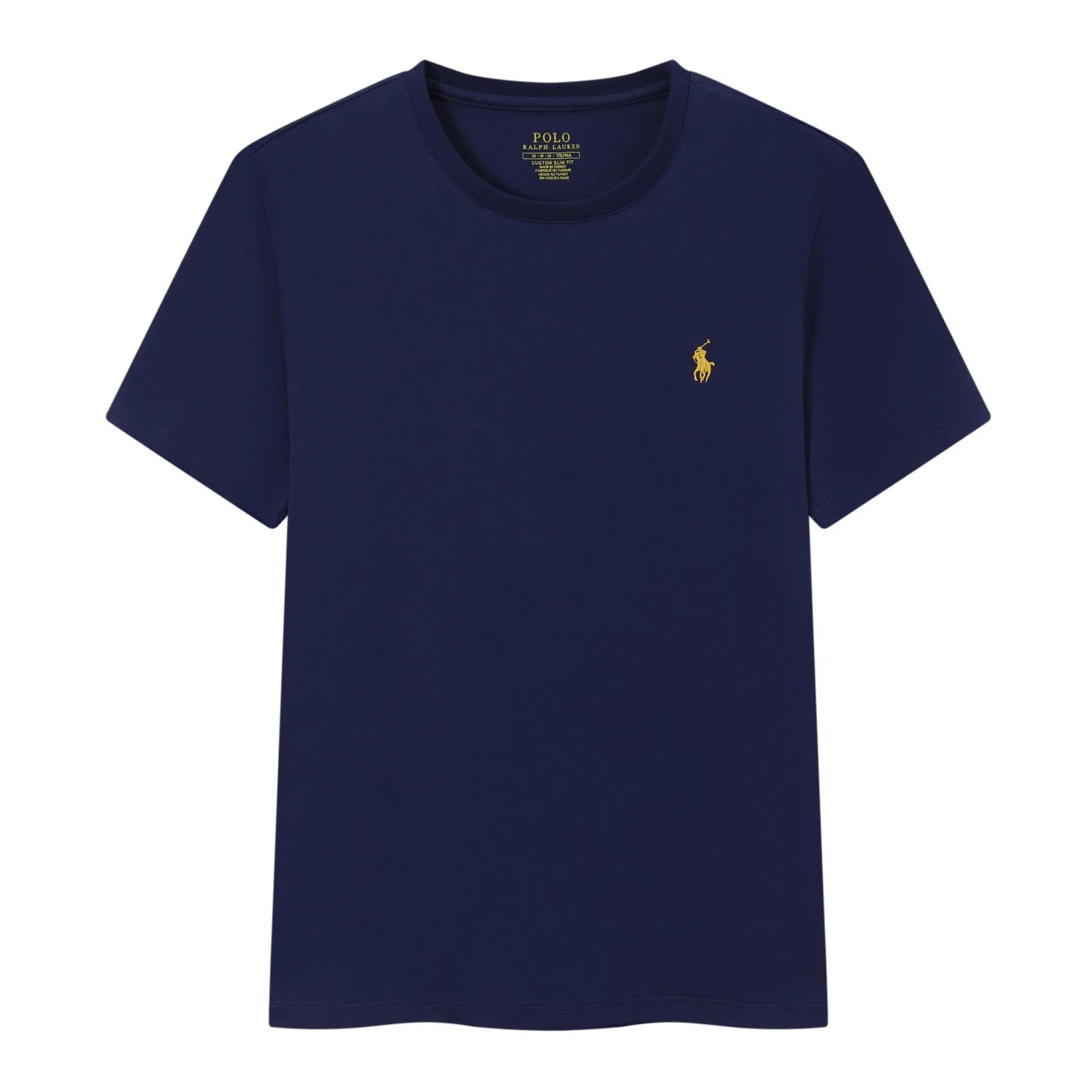summer men’s round neck t-shirt short sleeve slim fit cotton embroidery classic top casual versatile short sleeve