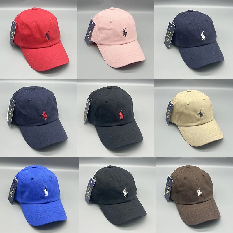Rough hat RL Paul small label baseball cap men’s and women’s cap large brim high quality polo pony hat trendy