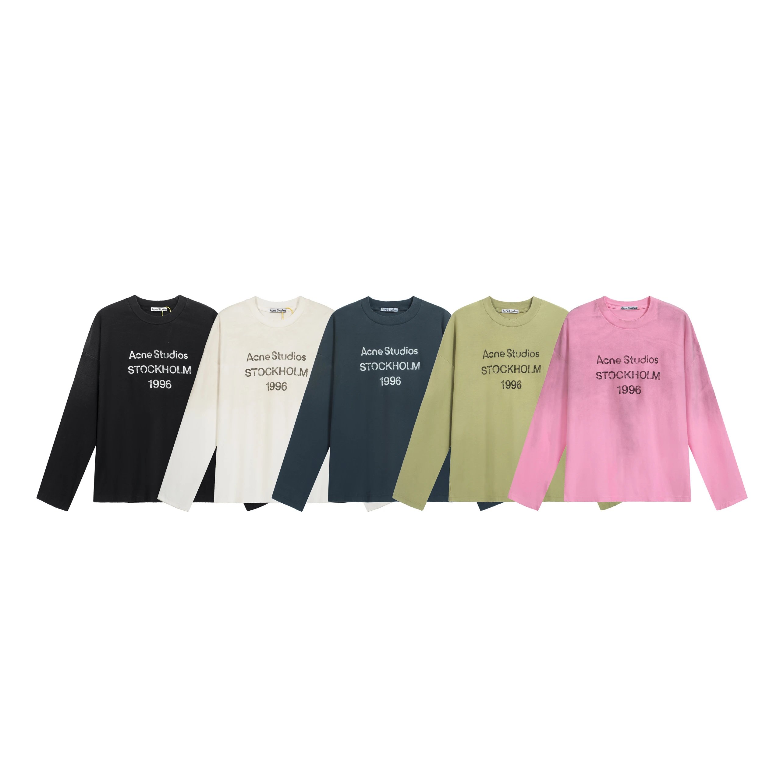 AC distressed logo letter print long sleeve t-shirt
