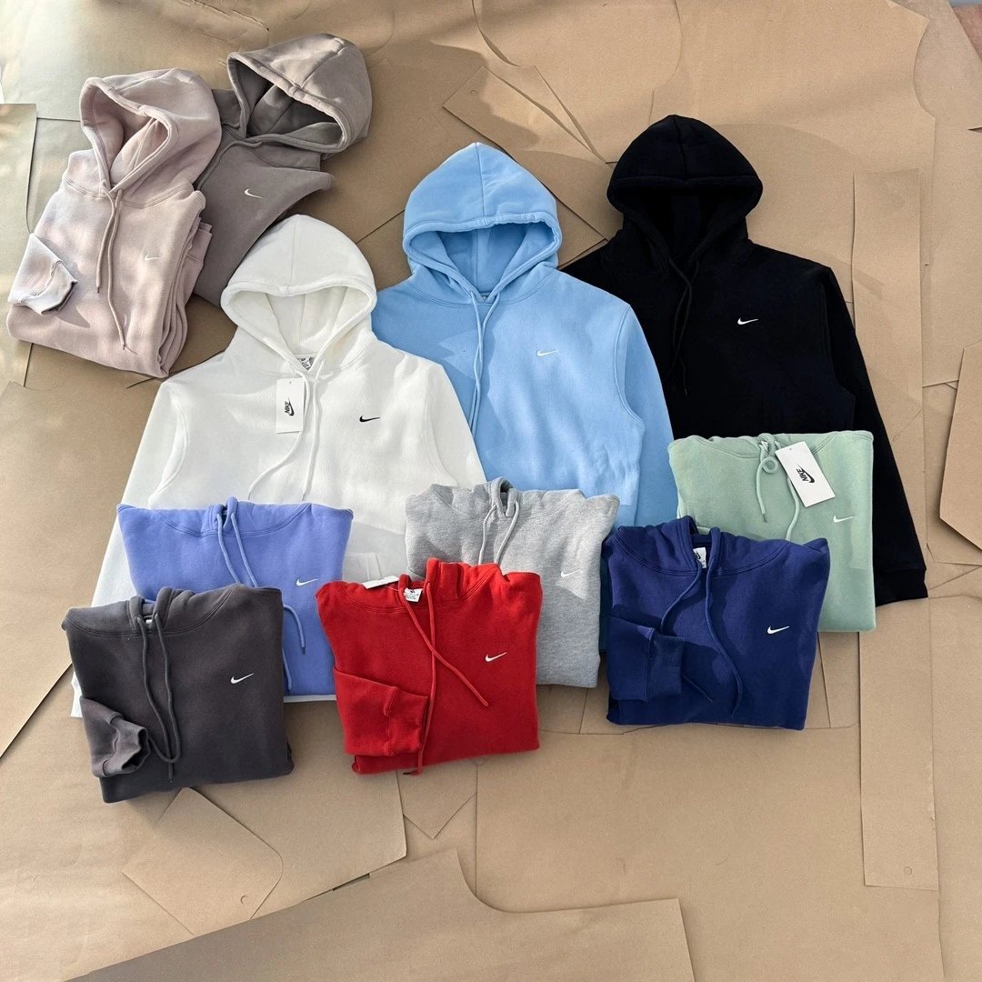 [Good Item] N1ke Classic Basic Small Hook Embroidered Solid Color Hoodie Long Sleeve Fleece Sweatshirt Couple Style For Men and Women