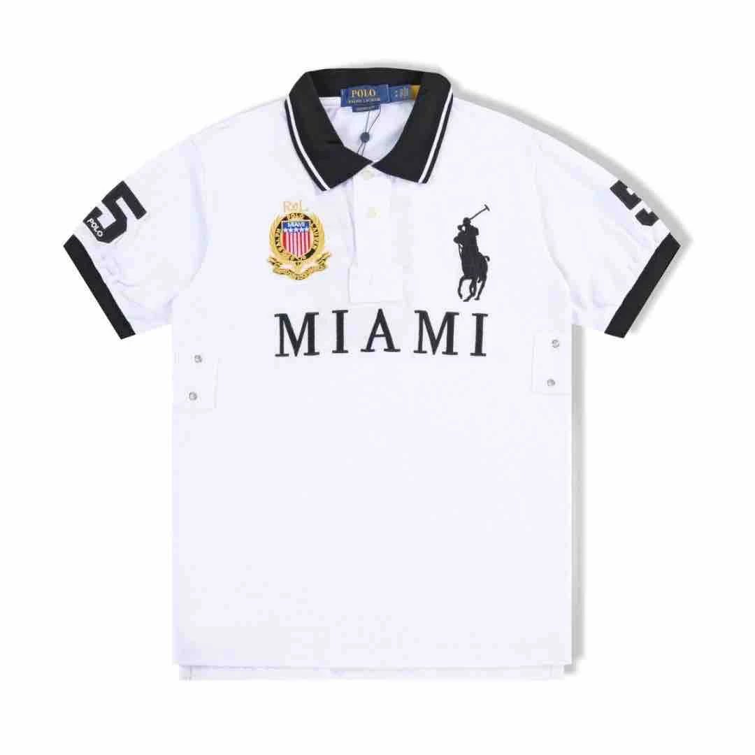 Popular summer lapel embroidery Malaysian urban casual plus size top t-shirt short sleeve