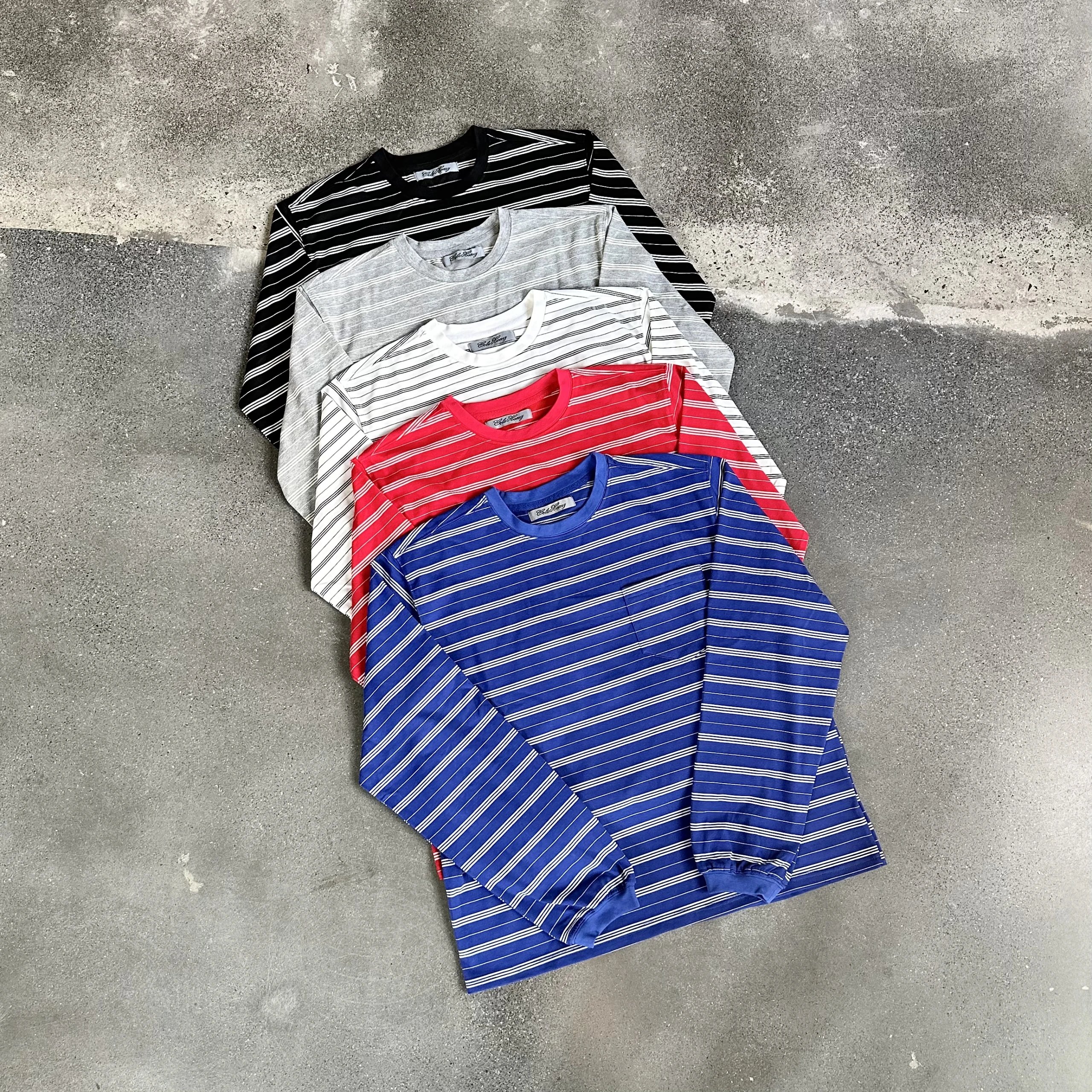 T-CH five-color Henry stripe long sleeve T
