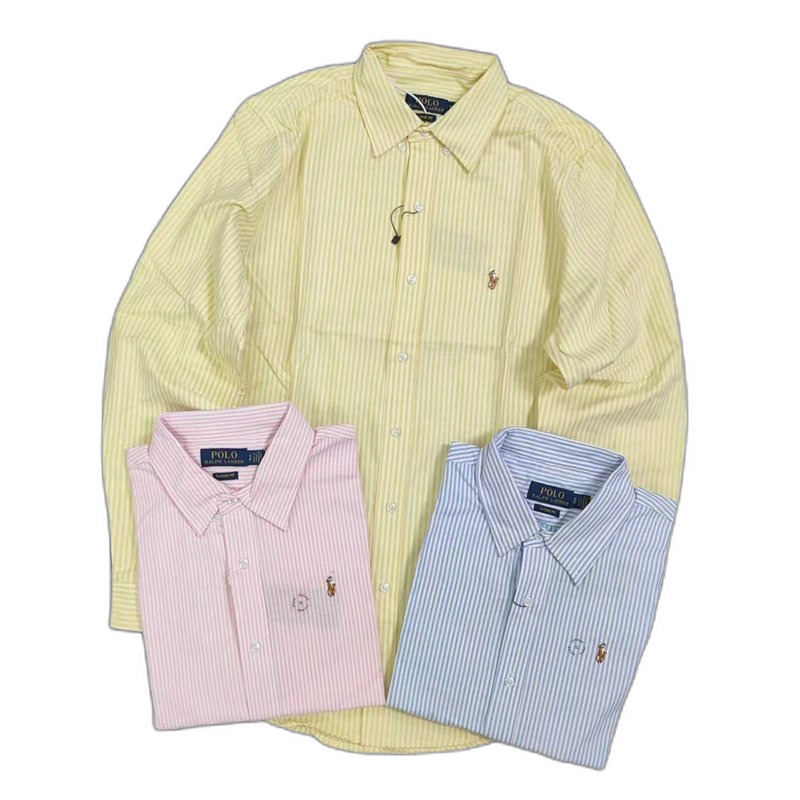 RL Striped Oxford Shirt (colorful pony) RL tricolor striped Oxford shirt B