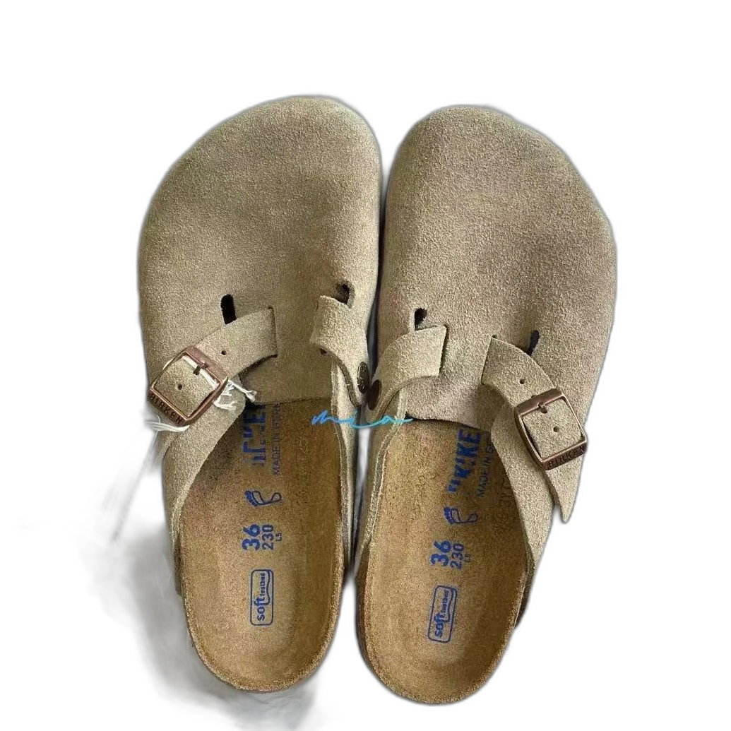 Genuine Leather Birkenth Shoes Men’s and Women’s Cork Cowhide Fishing Birkenth Half Wear Summer Outwear Sandals Platform Shoes