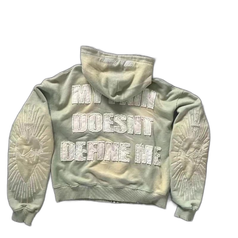New style 9OESH printed hoodie, versatile zip-up cardigan coat
