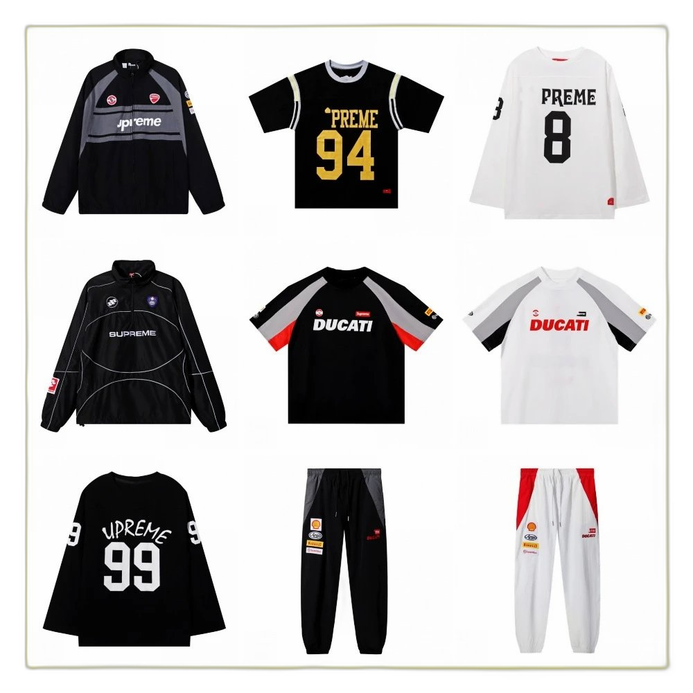 Ducati jacket Soccer Jersey Ducati co-branded printed soccer jersey loose fit sports short sleeve t-shirt