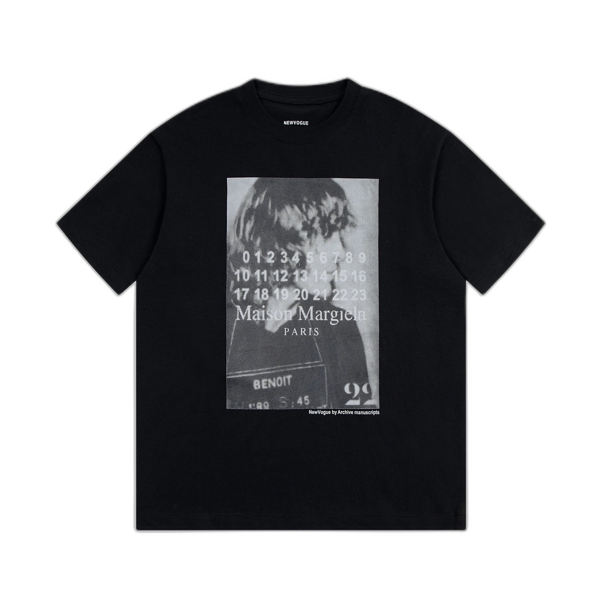 Margiela MM6 calendar alphanumeric cross border short sleeve square logo inverted embroidery t-shirt for men and women
