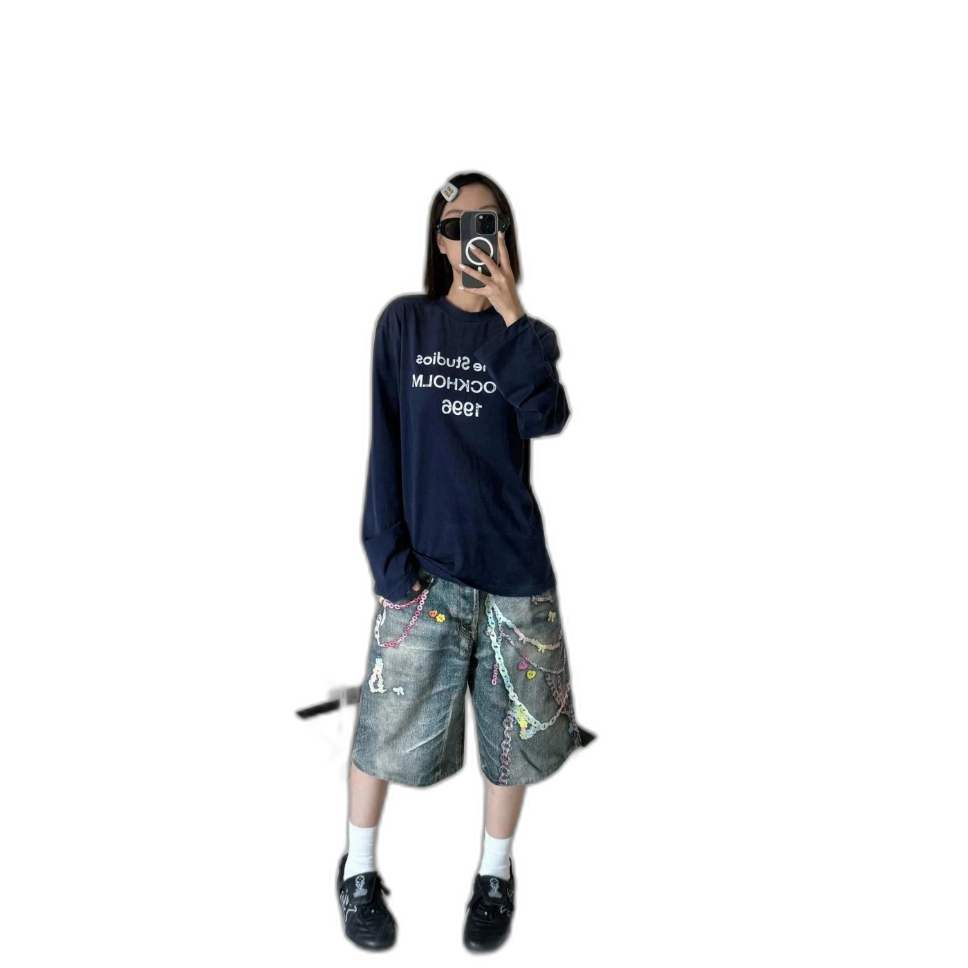 2026 early spring new AC letter 1996 digital printing long-sleeved T-shirt loose fit for men and women