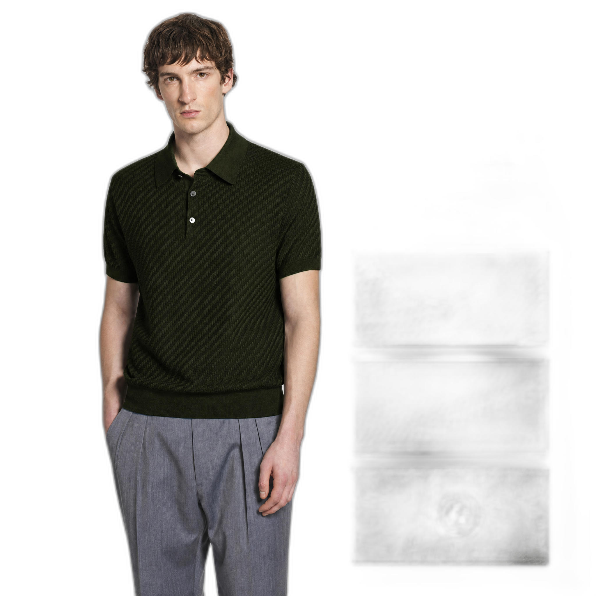 Brie Australian mud stock men’s knitted short sleeve 100% cotton 40s business casual woolen polo lapel t-shirt